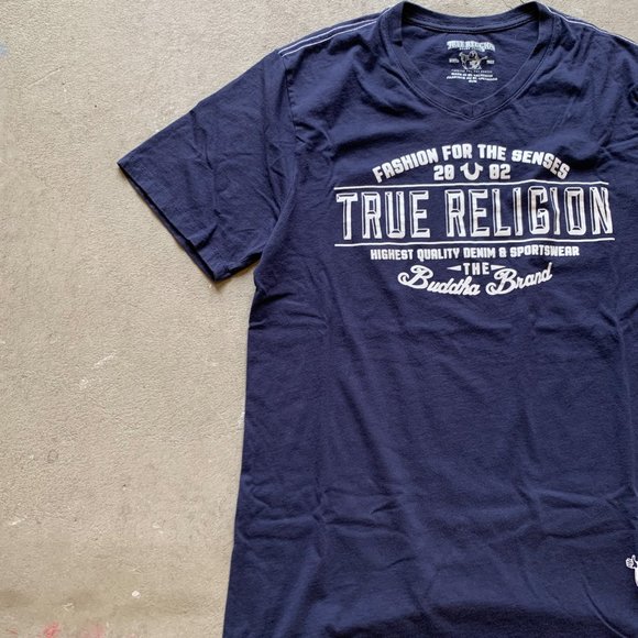 Vintage Navy True Religion Tee - Picture 2 of 4